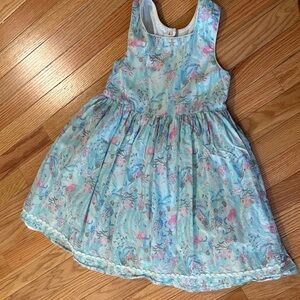 Isaac Mizrahi Blue and Pink Floral Kids Dress
